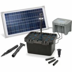 ESOTEC Solar Teichfilter Set 15/500 + Akku LED Solarpumpe Filter Gartenteich 101058