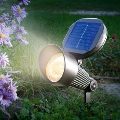 Solar LED Strahler Kaltweiß Solarleuchte Wandlampe Solarlampe, Esotec 102138